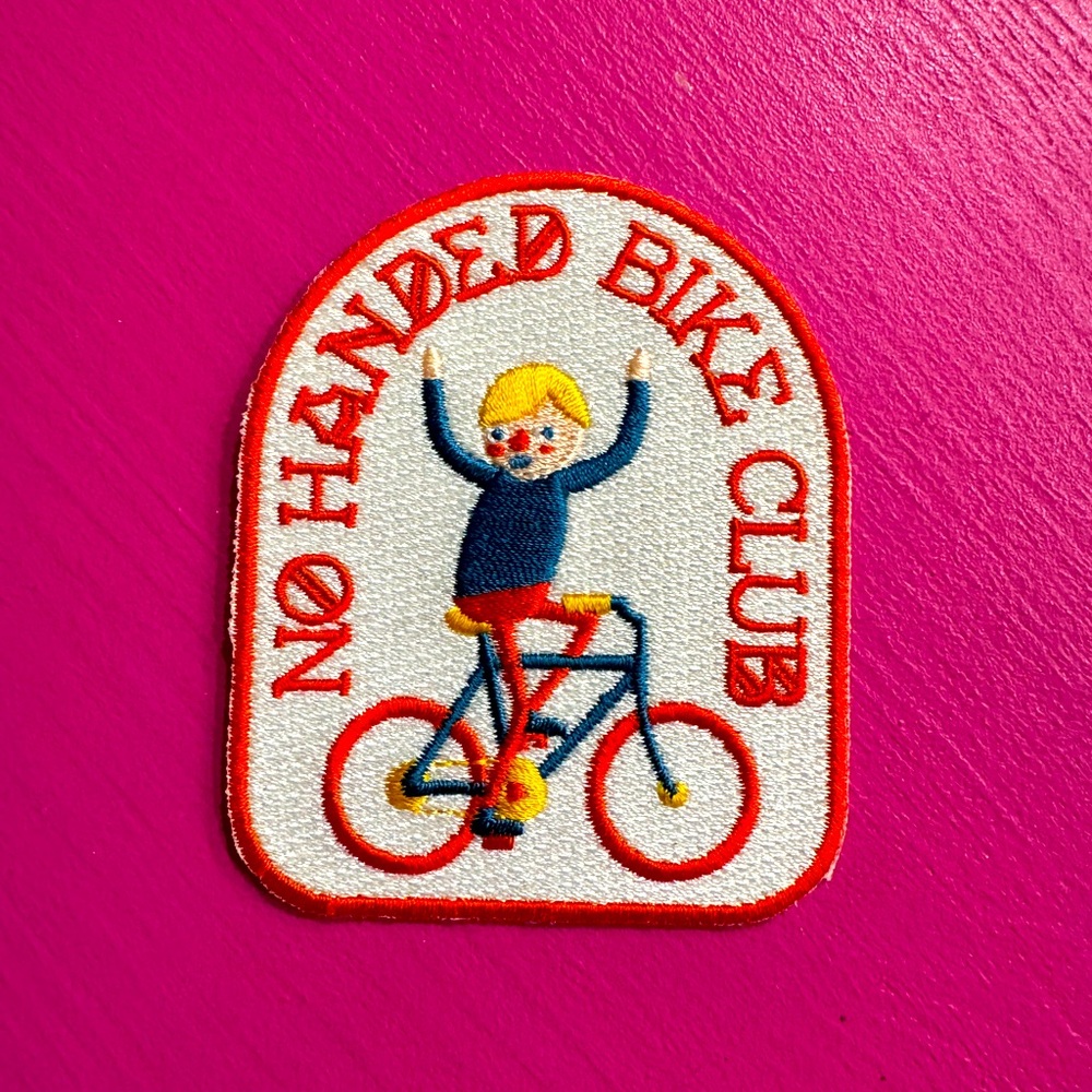 “No Handed Bike Club” Embroidered Patch Biking Bicycle